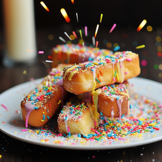 Cinnamon and Sprinkles French Toast Sticks