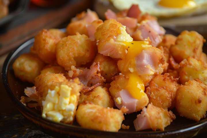 tater tots and ham