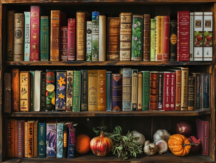 a shelf full of books