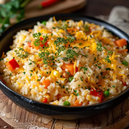 Easy Cheesy Rice with Vegetables