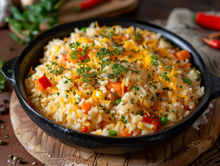 Easy Cheesy Rice with Vegetables