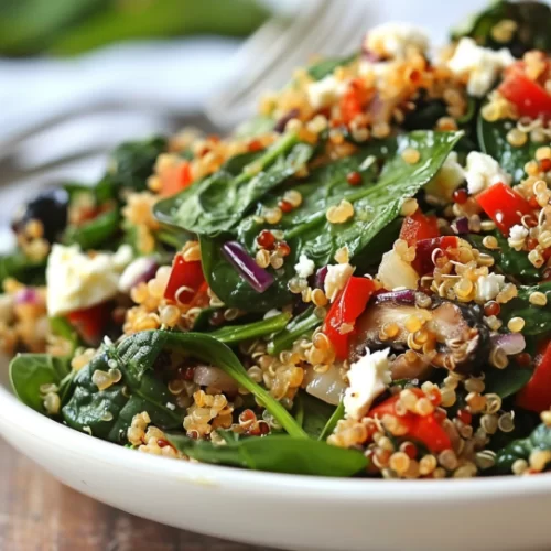 Quinoa and Spinach Power Salad with Honey Vinaigrette