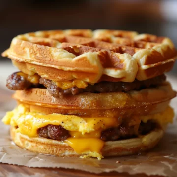 Savory Breakfast Waffle Sandwich