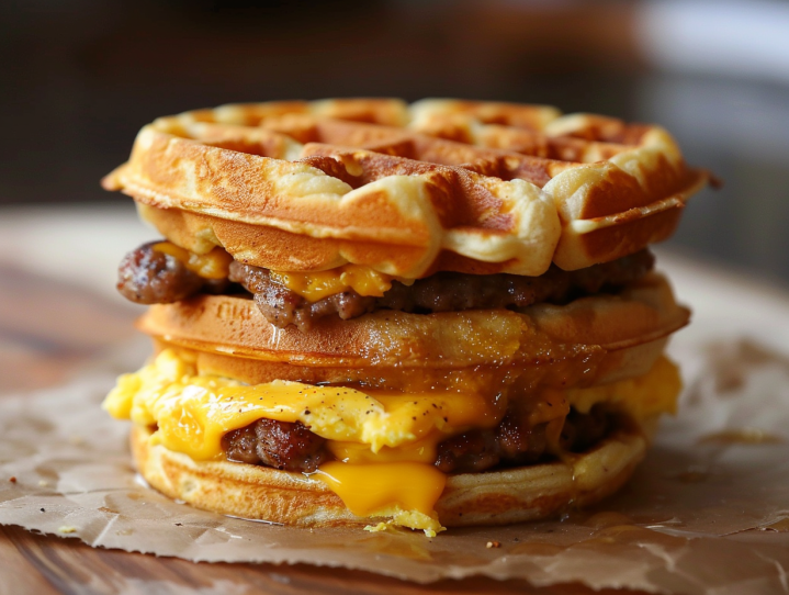 Savory Breakfast Waffle Sandwich
