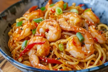 delicious shrimp lo mein